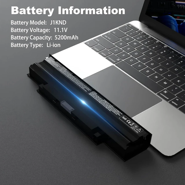 Alt view image 3 of 7 - J1KND 11.1v 58wh Laptop Battery for Dell Inspiron N7010 N7110 N5010 N5110 N5030 N5040 N5050 3520 N4010 N4110 N4050 M5010 3420 M5030 M5040 M5110 Vostro 3550 3450 3520 3750 4T7JN TKV2V JIKND