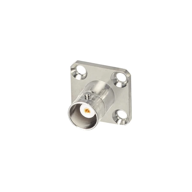 Alt view image 4 of 5 - BNC Connectors BNC Female Jack 4 Hole Flange Panel Chassis Mount Coaxial Solder Connector 5pcs