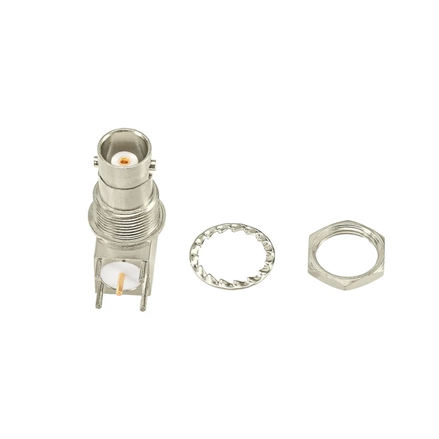 Alt view image 2 of 4 - BNC Connector BNC Female Bulkhead Solder PCB Mount Right Angle Connector for CCTV Systems Monitoring Transceiver etc. 5pcs