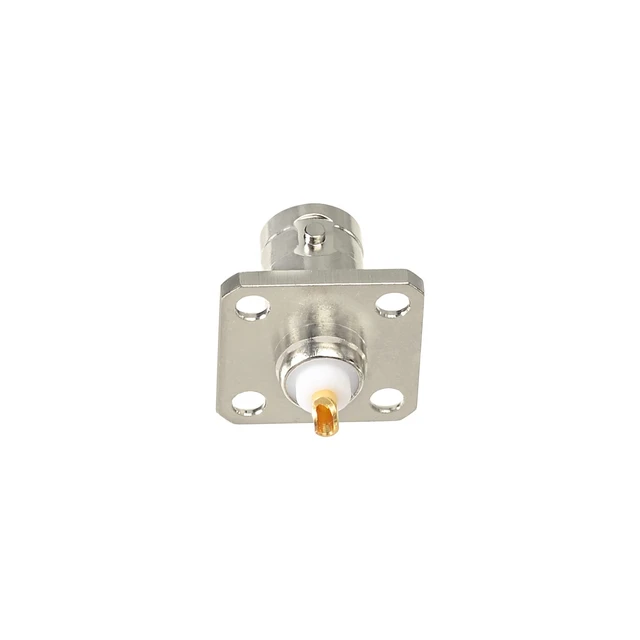 Alt view image 5 of 5 - BNC Connectors BNC Female Jack 4 Hole Flange Panel Chassis Mount Coaxial Solder Connector 5pcs