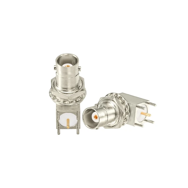 Alt view image 4 of 4 - BNC Connector BNC Female Bulkhead Solder PCB Mount Right Angle Connector for CCTV Systems Monitoring Transceiver etc. 5pcs