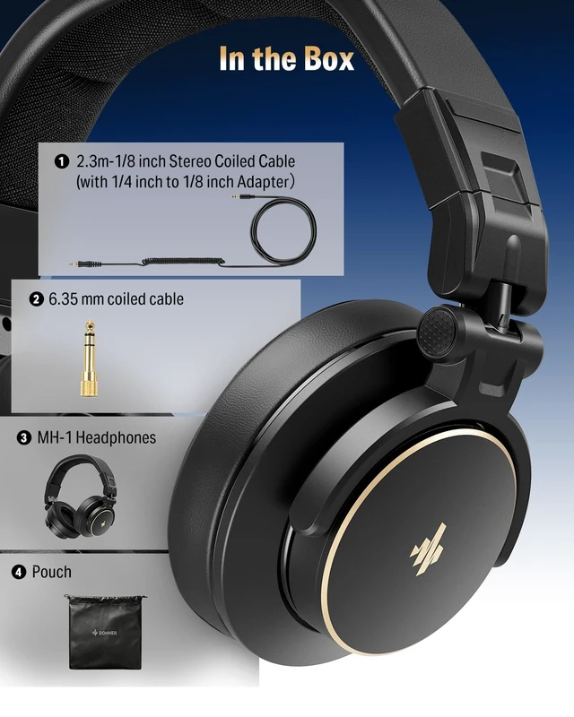 Alt view image 7 of 7 - MH1 Monitor Headphones for Electronic Drum Set, Drummer Headphones for Electric Drum Kit, Wired Audio Isolation Headphones for Recording