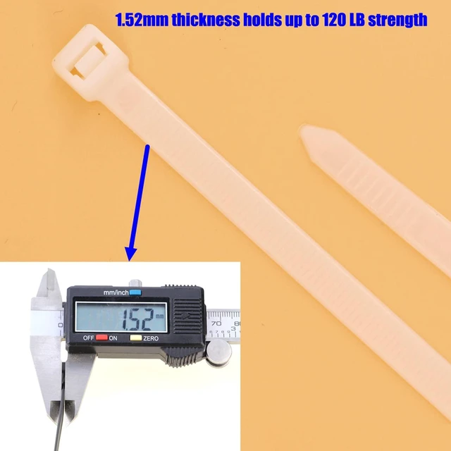 Alt view image 5 of 7 - 18 Inch Clear Zip Ties Heavy Duty 120 Lbs 50 Pack Outdoor Use 18" long zip tie white, 120 lbs strong weather-resistant. Large plastic cable tie cord organizer wire wrap for deck, fencing