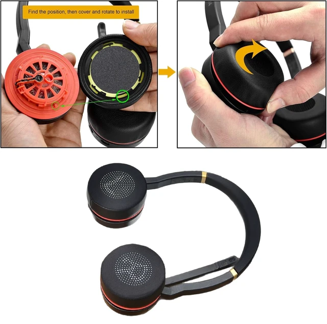 Alt view image 4 of 7 - Cooling Gel Earpads for Jabra Evolve 75 Headset Also for Jabra Evolve 75(75UC 75MS 75SE)Headset(Do not fit Jabra Evolve2 75 PC),Earpads and Mic Foam Replacement