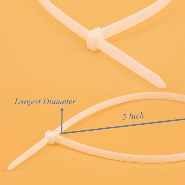 Alt view image 6 of 7 - 18 Inch Clear Zip Ties Heavy Duty 120 Lbs 50 Pack Outdoor Use 18" long zip tie white, 120 lbs strong weather-resistant. Large plastic cable tie cord organizer wire wrap for deck, fencing
