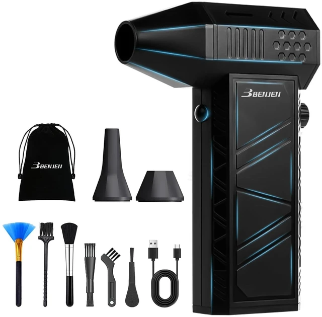 Main image of Compressed Air Duster, 150000RPM, infinitely Adjustable Speed Electric, Mini Blower, Cordless, Rechargeable, Computer, Keyboard, House, Outdoor, Car, ideal gifts for men