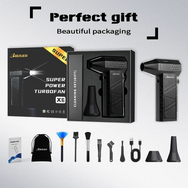 Alt view image 4 of 7 - Compressed Air Duster, 150000RPM, infinitely Adjustable Speed Electric, Mini Blower, Cordless, Rechargeable, Computer, Keyboard, House, Outdoor, Car, ideal gifts for men