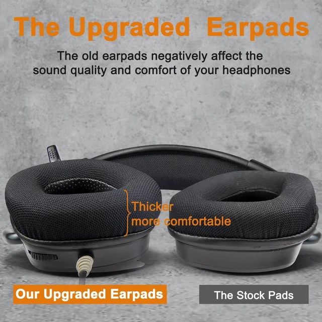 Alt view image 4 of 5 - Mesh Fabric Replacement Earpads for Corsair Void/Void v2/Void Pro/Void Elite/Surround Wired & Wireless RGB USB Gaming Headsets, Ear Pads Cushions with Memory Foam - Black(Yellow Mesh)