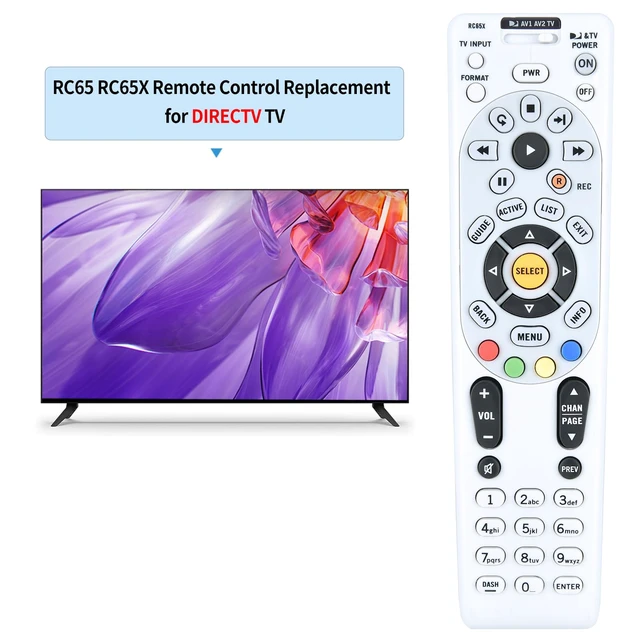 Alt view image 2 of 7 - Replacement IR Remote Control for DIRECTV RC65 / RC65X / RC65RX / RC66 / RC66X 4-Device LCD LED HDTV A/V Receiver, Compatible with H20 HR20 H21 HR21 HR22 H23 HR23 H24 HR24 H25 R15 R16 R22 D11 D12