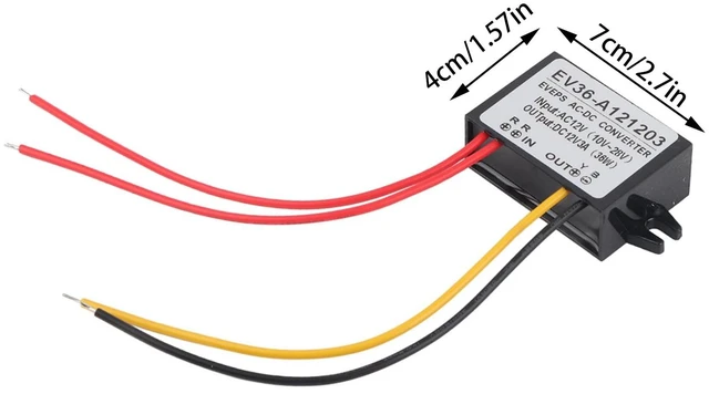 Alt view image 2 of 5 - 2PCS Step Down Voltage Convertor for Car, 3A AC 10-28V to DC12V±0.25V Converter, Waterproof Buck Converter