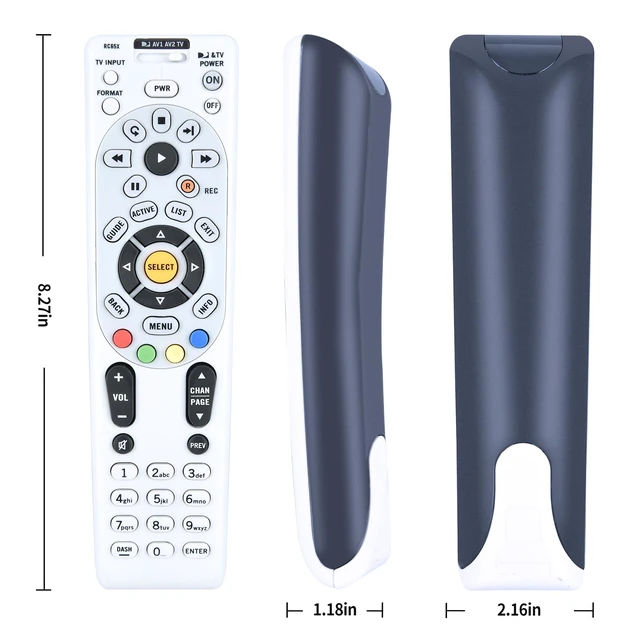 Alt view image 7 of 7 - Replacement IR Remote Control for DIRECTV RC65 / RC65X / RC65RX / RC66 / RC66X 4-Device LCD LED HDTV A/V Receiver, Compatible with H20 HR20 H21 HR21 HR22 H23 HR23 H24 HR24 H25 R15 R16 R22 D11 D12