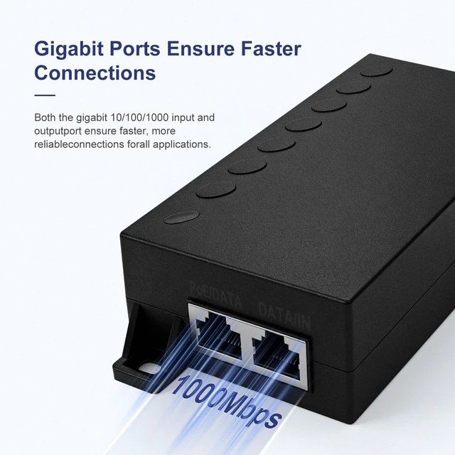 Alt view image 4 of 7 - POE60 60W Gigabit IEEE 802.3bt PoE++ Injector 6KV surge protection, shielded gigabit RJ45, IEEE 802.3af/at compatible, stable 60W constant PoE power output