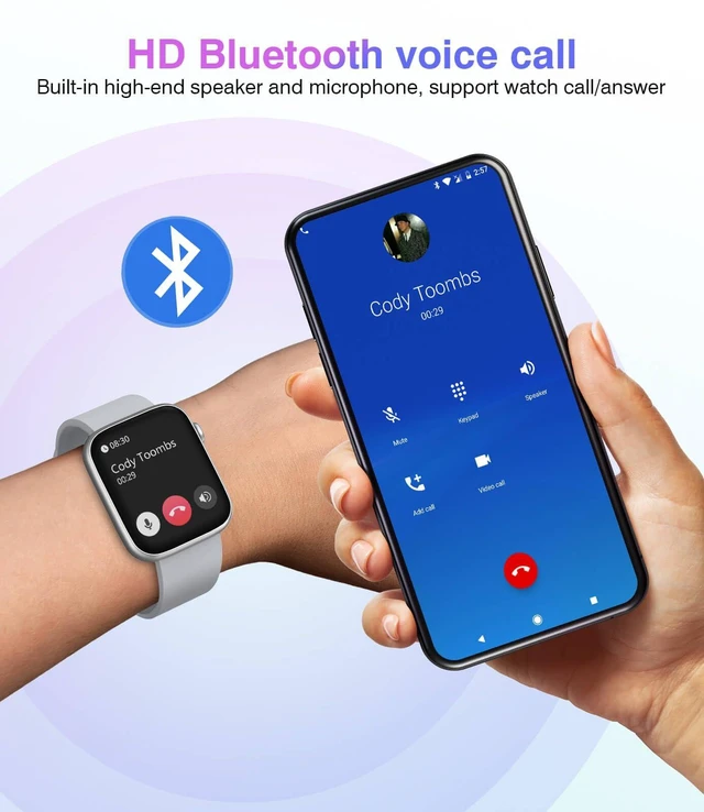Alt view image 2 of 7 - Smart Watch for Men Women with Bluetooth Call,1.9'' HD Full Touch Screen Fitness Watch, Smartwatch with IP67 Waterproof with Blood Pressure Sleep Monitor for Android and iOS