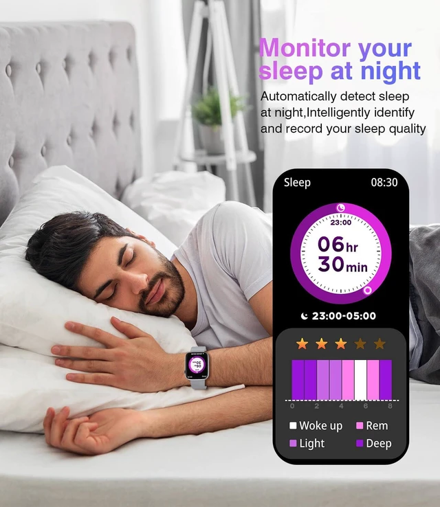 Alt view image 5 of 7 - Smart Watch for Men Women with Bluetooth Call,1.9'' HD Full Touch Screen Fitness Watch, Smartwatch with IP67 Waterproof with Blood Pressure Sleep Monitor for Android and iOS