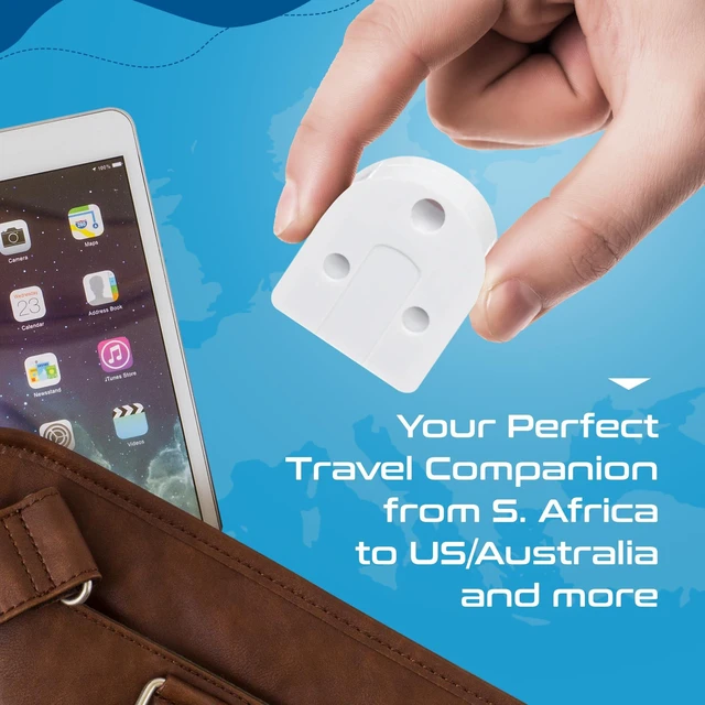 Alt view image 5 of 7 - South Africa to USA/Australia Plug Adapter Type M to Type A/I Converter for Canada, Australia, China, Japan Perfect for Phone, Laptop and Other Dual Voltage Chargers - CE & RoHS Certified