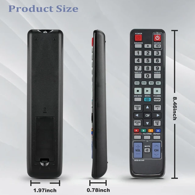Alt view image 4 of 6 - AK59-00104R Replacement Remote Control for Samsung BD-C5500C BD- C5500 BD-C5500C BD-C6500 BD-D5700 BD-C5900 BD-C6900 BD-C6800 Blu-Ray BD DVD Player