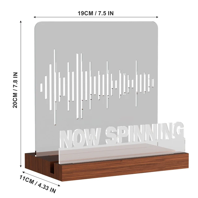 Alt view image 6 of 7 - Light up Now Spinning Vinyl Record Stand, Now Playing Record Stand, Wooden Acrylic Holder for Vinyl Album Display and Storage with Warm White Color Lights, LED Display Storage Collection Holder