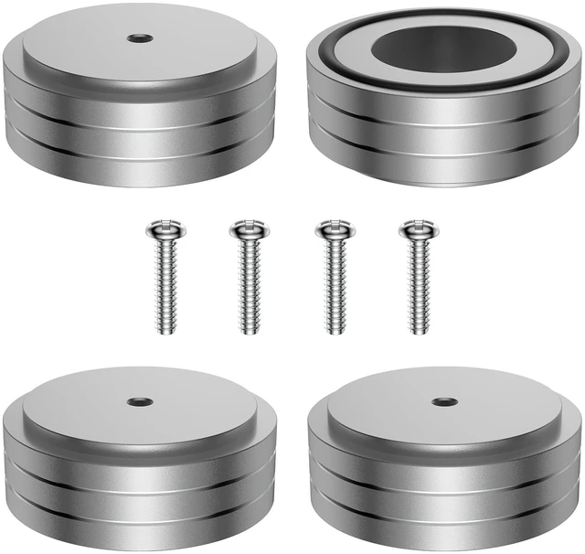 Main image of 4 Pcs Turntable Feet Aluminum HiFi Turntable Isolation Feet Aluminum Stand Speakers Spikes Audio Pads 58x22mm for HiFi Amplifier/Speaker/Turntable/Player(Silver)