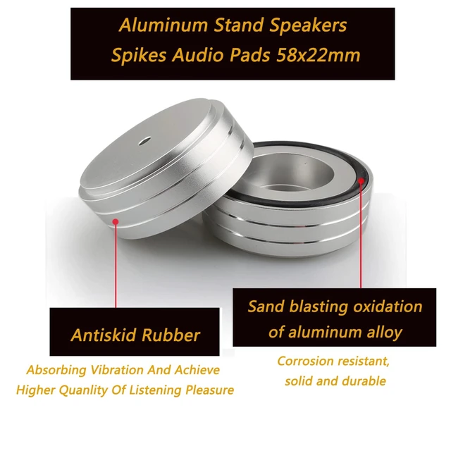 Alt view image 5 of 7 - 4 Pcs Turntable Feet Aluminum HiFi Turntable Isolation Feet Aluminum Stand Speakers Spikes Audio Pads 58x22mm for HiFi Amplifier/Speaker/Turntable/Player(Silver)
