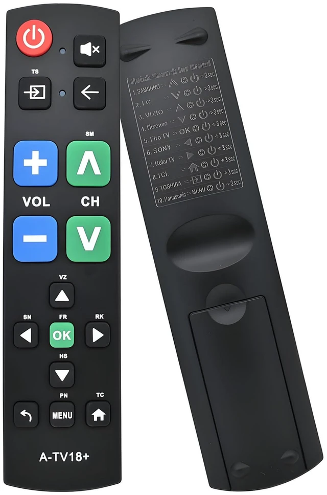 Main image of Large Button TV Remote Control for Seniors, Easy to Use Simple Remote for TV, Large Buttons and Clear Layout, Ideal Traditional TV Remote for Elderly and Low Vision Users