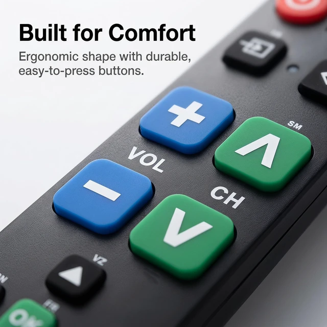 Alt view image 4 of 6 - Large Button TV Remote Control for Seniors, Easy to Use Simple Remote for TV, Large Buttons and Clear Layout, Ideal Traditional TV Remote for Elderly and Low Vision Users