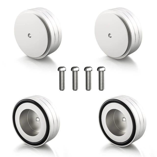 Alt view image 7 of 7 - 4 Pcs Turntable Feet Aluminum HiFi Turntable Isolation Feet Aluminum Stand Speakers Spikes Audio Pads 58x22mm for HiFi Amplifier/Speaker/Turntable/Player(Silver)