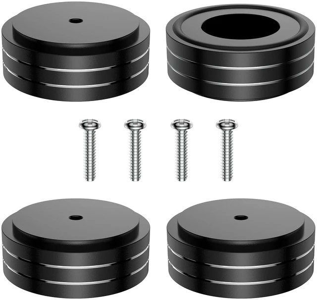 Main image of 4 Pcs Speaker Feet, 58x22mm Speaker Spikes HiFi Isolation Feet Aluminum Stand Speakers Spikes Audio Pads Turntable Feet for HiFi Amplifier/Speaker/Turntable/Player (Black)