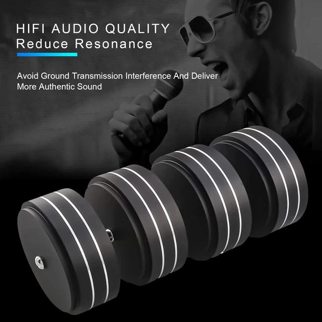 Alt view image 3 of 7 - 4 Pcs Speaker Feet, 58x22mm Speaker Spikes HiFi Isolation Feet Aluminum Stand Speakers Spikes Audio Pads Turntable Feet for HiFi Amplifier/Speaker/Turntable/Player (Black)