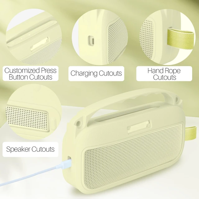 Alt view image 4 of 7 - Silicone Cover Compatible with Bose New SoundLink Flex 2nd Gen/Bose SoundLink Flex Portable Speaker (Citrus Yellow Cover)