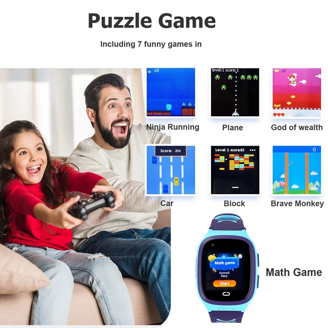 Alt view image 7 of 7 - 4G Kids Smart Watch GPS Tracker - Smartwatch with Two Way Call Video Calling Voice Chat SOS Class Mode Stopwatch Pedometer Games Wi-Fi Touch Screen Alarm Clock Smartwatches for Boys Girl (Blue 02)