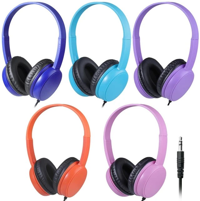 Main image of XOSDA 5 Pack Kids Bulk Headphones for Classroom School, Wholesale Class Set Comfy Earphones for Students Children Toddler Teens Boys Girls and AdultLS30,5 Mixed