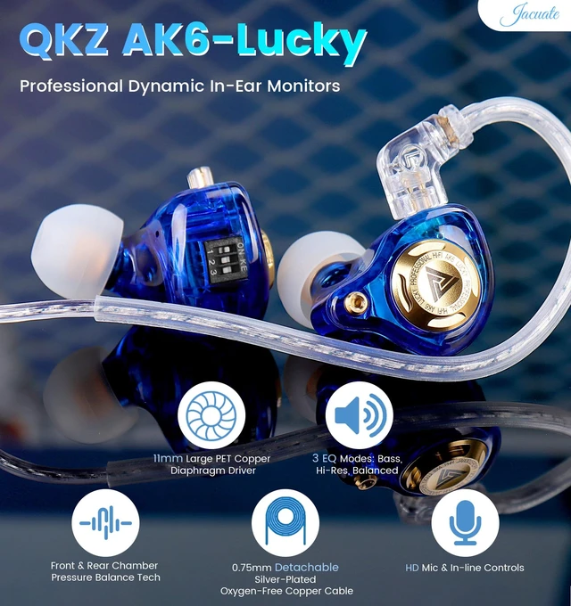 Alt view image 3 of 7 - Wired Gaming Earbuds with Mic, 11mm Dynamic Driver HiFi in Ear Monitors, 3-Way Adjustable Tuning Switch Detachable Cable IEM Earphones, Deep Bass Noise Isolating Headphones for Musician Game PC Laptop