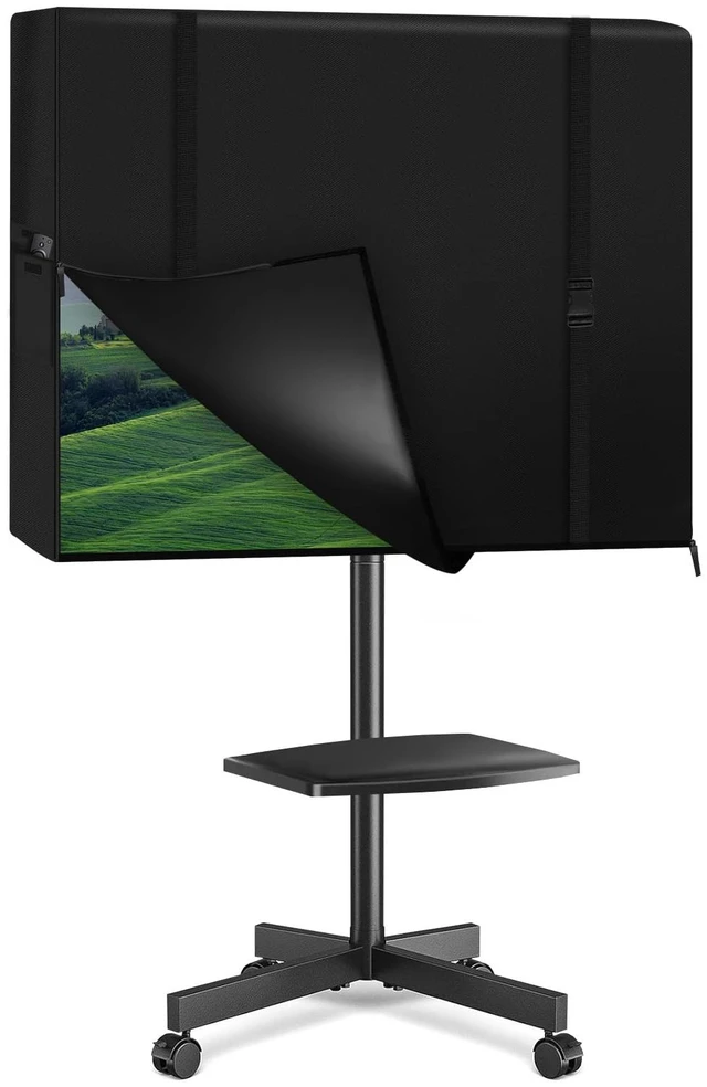 Main image of Mobile Outdoor TV Stand Cover, 600D Heavy Duty Oxford Fabric Waterproof 45-60 Inch TV Screen Dustproof Cover for Mobile LED OLED LCD TV Cart, with Waterproof Zipper