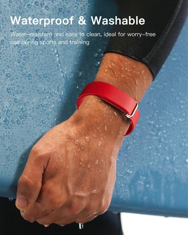 Alt view image 2 of 6 - Band Compatible with Google Fitbit Air Screenless Activity Tracker, Soft Silicone Replacement Strap, Waterproof Sport Wristband, Adjustable Fitness Tracker Band for Men Women