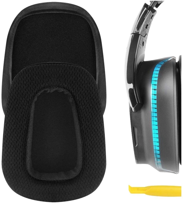 Main image of Comfort Mesh Fabric Replacement Ear Pads for Logitech G533, G633, G635, G933, G935 Headphones Ear Cushions, Repair Parts with Video Guide (Black)