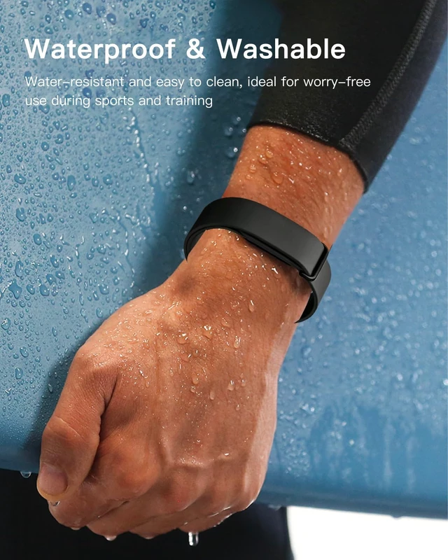 Alt view image 2 of 6 - 2 Pack Band Compatible with Google Fitbit Air Screenless Activity Tracker, Soft Silicone Replacement Strap, Waterproof Sport Wristband, Adjustable Fitness Tracker Band for Men Women