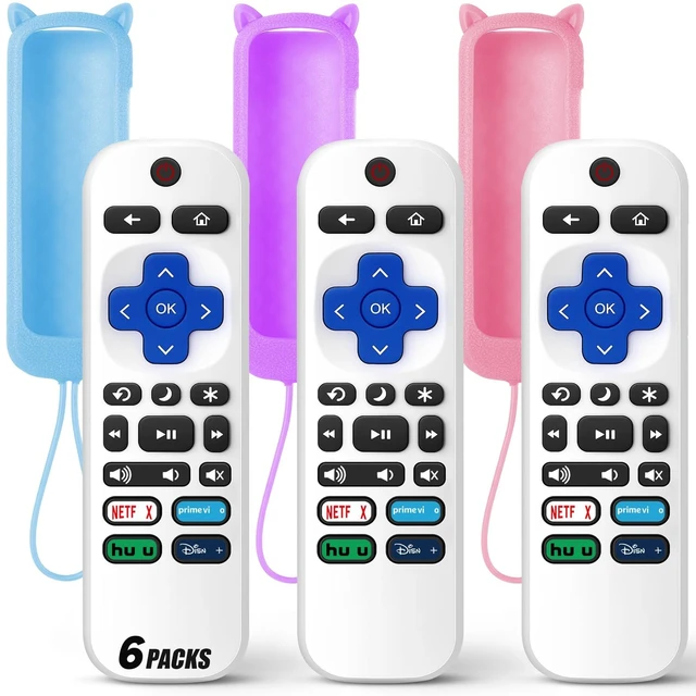 Main image of (Pack of 3) Replacement Remote Only for Roku TV with Soft Remote Cover Universal Remote for TCL/Onn/Hisense/Sharp/Element/Philips Roku Smart TV (Elegant White)Not for Roku Stick, Box,Speaker