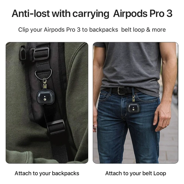 Alt view image 7 of 7 - Leather Case Replacement for Airpods Pro 3 2025,Vegetable Tanned Leather Portable Travel Case Compatible with Airpods Pro 3,Headphone Cases Replacement for AirPods Pro 3 Charging(Black)