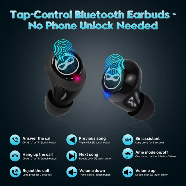 Alt view image 5 of 7 - Wireless Earbuds, Long Playtime bluetooth headphones, Earbuds Wireless Bluetooth for Children, IPX5 Waterproof Earplug Headphones, True blue tooth earphones, Kids Ear buds for School/Home(Black)