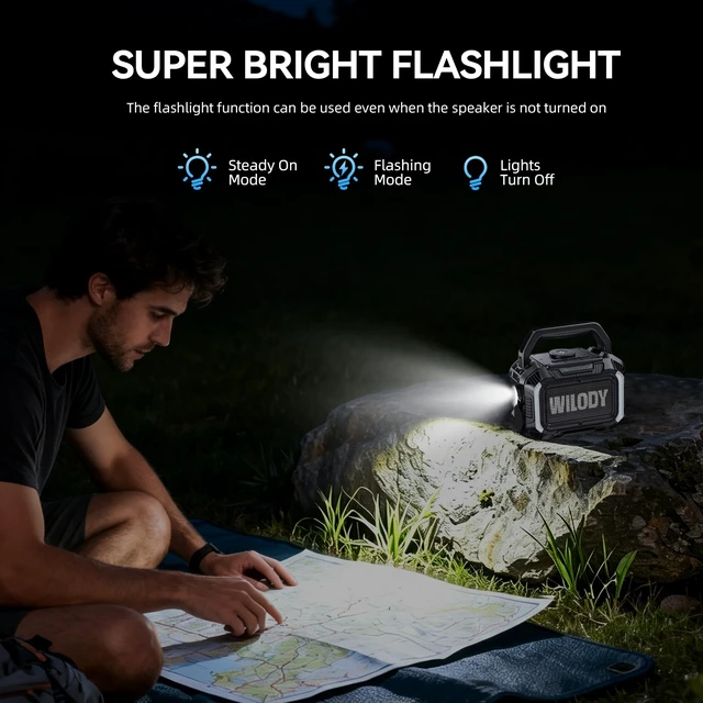 Alt view image 7 of 7 - Speakers Bluetooth Wireless, 40W Loud Outdoor Speaker with Bass, IPX7 Waterproof Floatable, 20H Playtime, Wireless Charge, TWS, RGB Light, Portable Speaker for Work, Garage, Outdoor(S-Black)