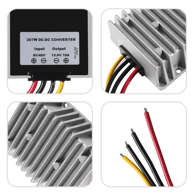 Alt view image 3 of 5 - DC Voltage Reducer Converter DC 8V/40V to 13.8V 10A Automatic Step Down Up Voltage Regulator Power Converter Waterproof Module Transformer for Golf Cart Club Car