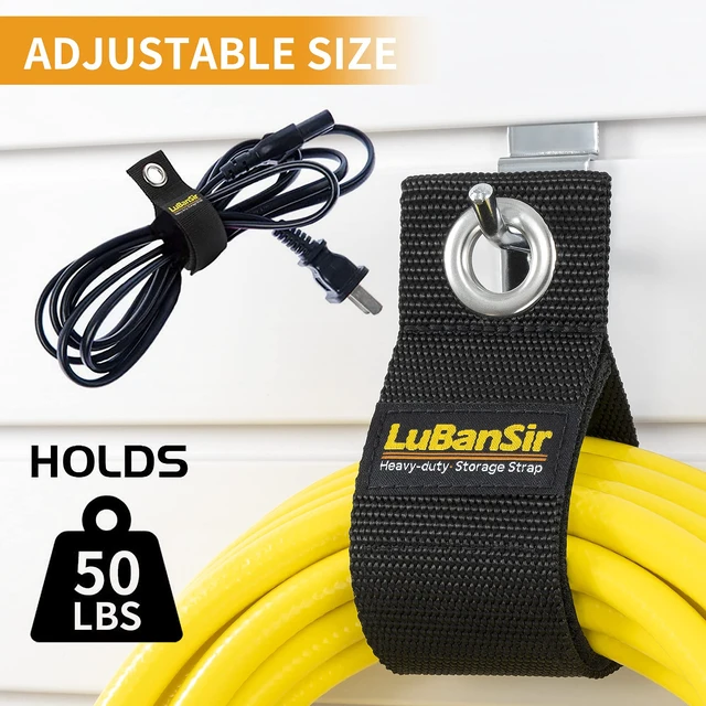 Alt view image 2 of 6 - 9 Pack (10"/13"/17") Extension Cord Holder for Organization Extension Cord Storage Straps for Garden Hose Storage and Garage Wall Organization