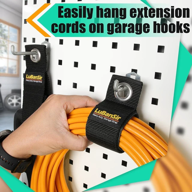 Alt view image 5 of 7 - 9 Pack 13Extension Cord Holder Organizer for Organization Heavy Duty Storage Straps for Garden Hose Storage and Garage Wall Organization
