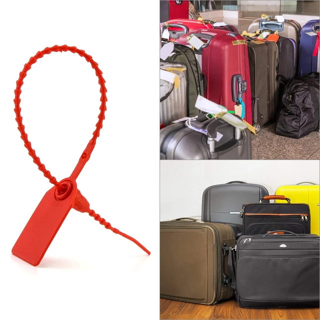 Alt view image 3 of 7 - Plastic Tamper Seals, 100Pcs Tamper Self-Locking Security Zip Tie, Security Tag for Fire Extinguishers and Fire Safety, 9-13/16" Long, Red