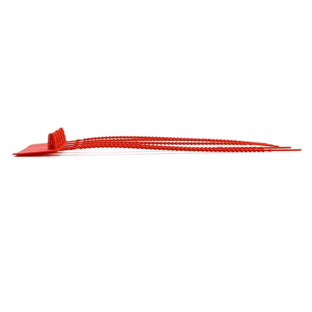Alt view image 7 of 7 - Plastic Tamper Seals, 100Pcs Tamper Self-Locking Security Zip Tie, Security Tag for Fire Extinguishers and Fire Safety, 9-13/16" Long, Red