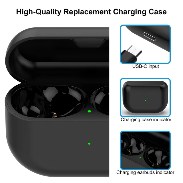 Alt view image 6 of 7 - Charging Case Replacement Compatible with Jabra Elite10 and Jabra Elite 10 Gen 2 (Black)
