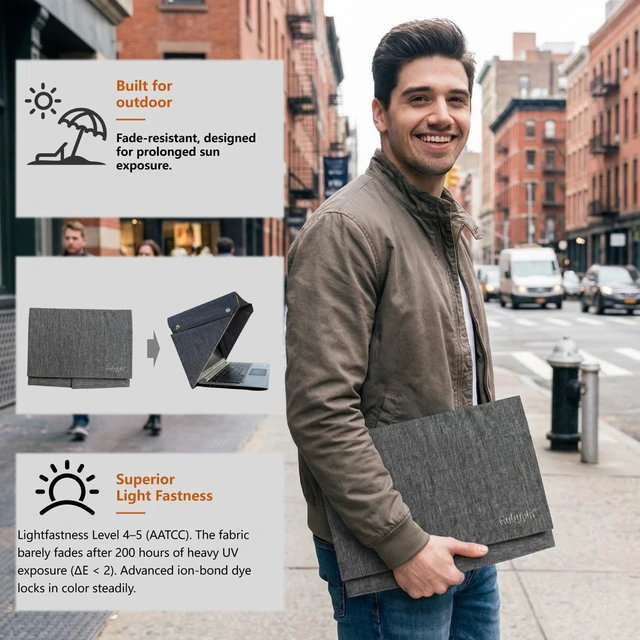 Alt view image 3 of 7 - Foldable Laptop Sun Shade & Privacy Shield Hood 14" 15" 16" Working Outside anti glare screen protector privacy shade laptop tent portable and foldable for outdoor/travel Gray MacBook, HP, Surface