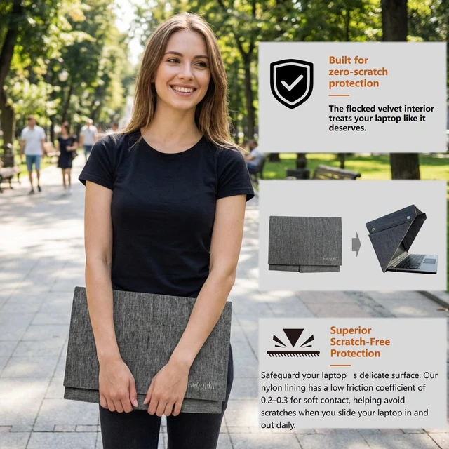 Alt view image 4 of 7 - Foldable Laptop Sun Shade & Privacy Shield Hood 14" 15" 16" Working Outside anti glare screen protector privacy shade laptop tent portable and foldable for outdoor/travel Gray MacBook, HP, Surface