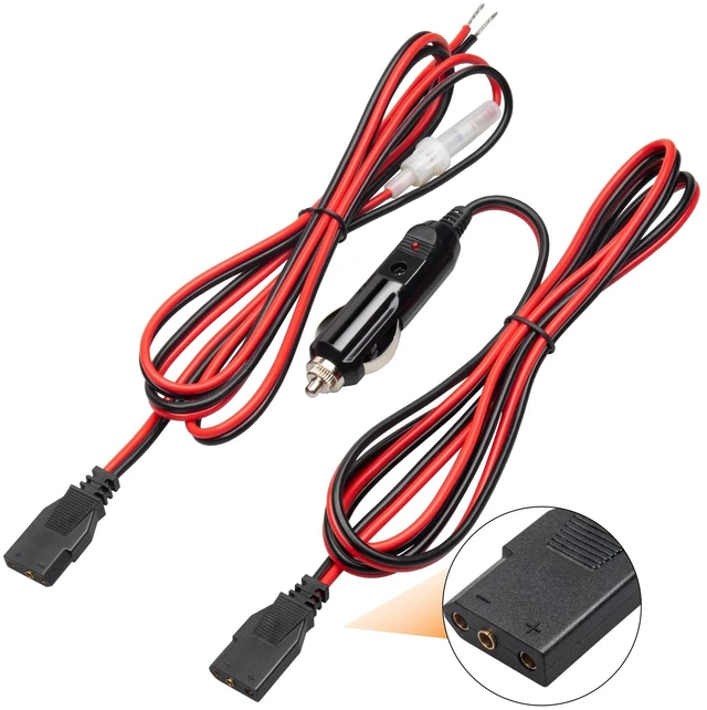 Main image of 2 Pack Cb Radio Power Cord 12V 3-Pin Plug Fused Replacement CB Power Cable 2 Black and Red Wires 15A 3-Pin Cigarette Lighter Plug Socket for Cb Ham Radio