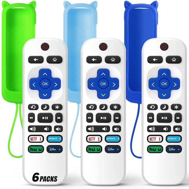 Main image of (Pack of 3) Replacement Remote Only for Roku TV with Soft Remote Cover Universal Remote for TCL/Onn/Hisense/Sharp/Element/Philips Roku Smart TV (Elegant White)Not for Roku Stick, Box,Speaker